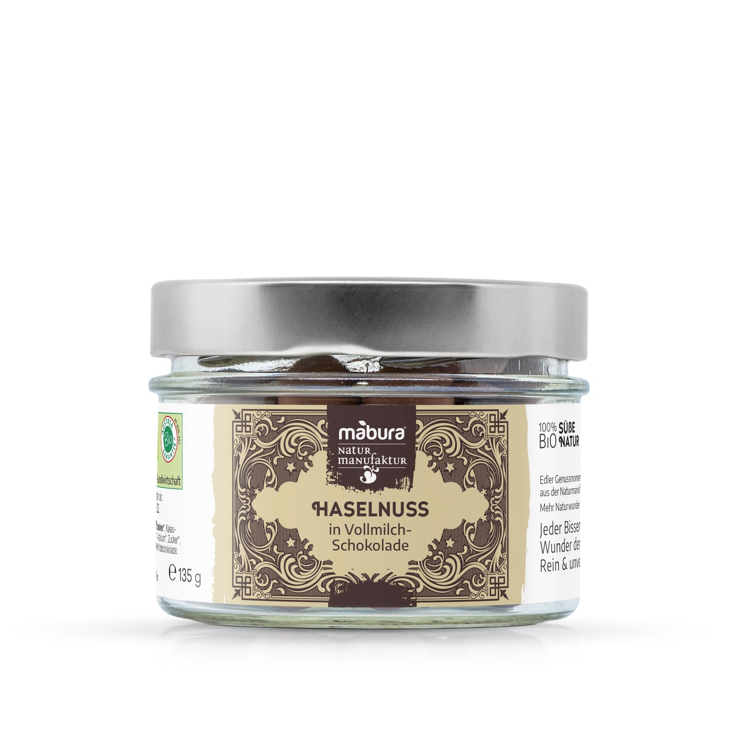 Haselnüsse in Vollmilchschokolade BIO 135g