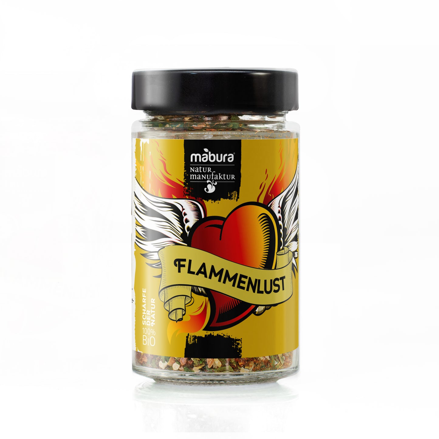 Mabura Flammenlust Chili Gewürz Glas Vorderansicht