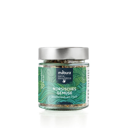 Bio Gewürzmischung 'Korsisches Gemüse' mit mediterranen Kräutern. Perfekt für Grillgemüse, Ratatouille & französische Küche. 100% natürlich!
