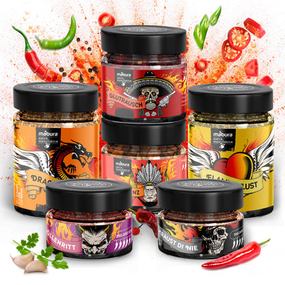 Mabura Chili Geschenkset Vorderansicht in Geschenkbox