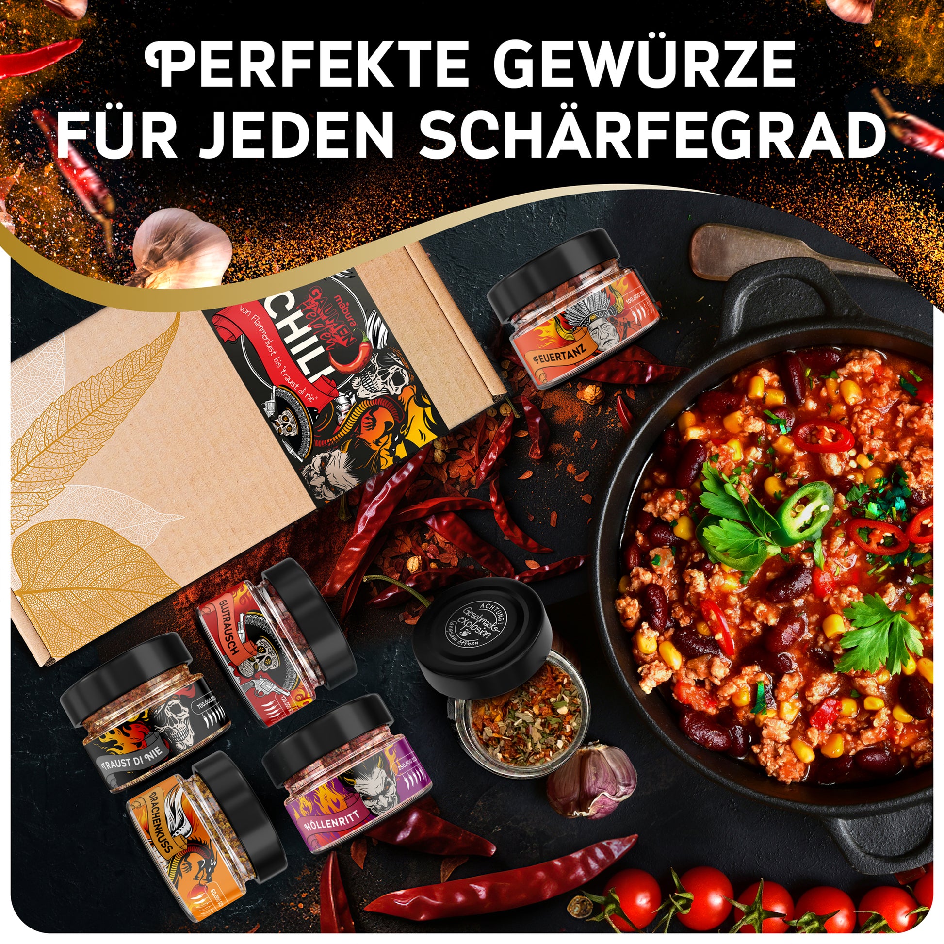 Stimmungsbild – Mabura Chili Geschenkset als Präsent verpackt
