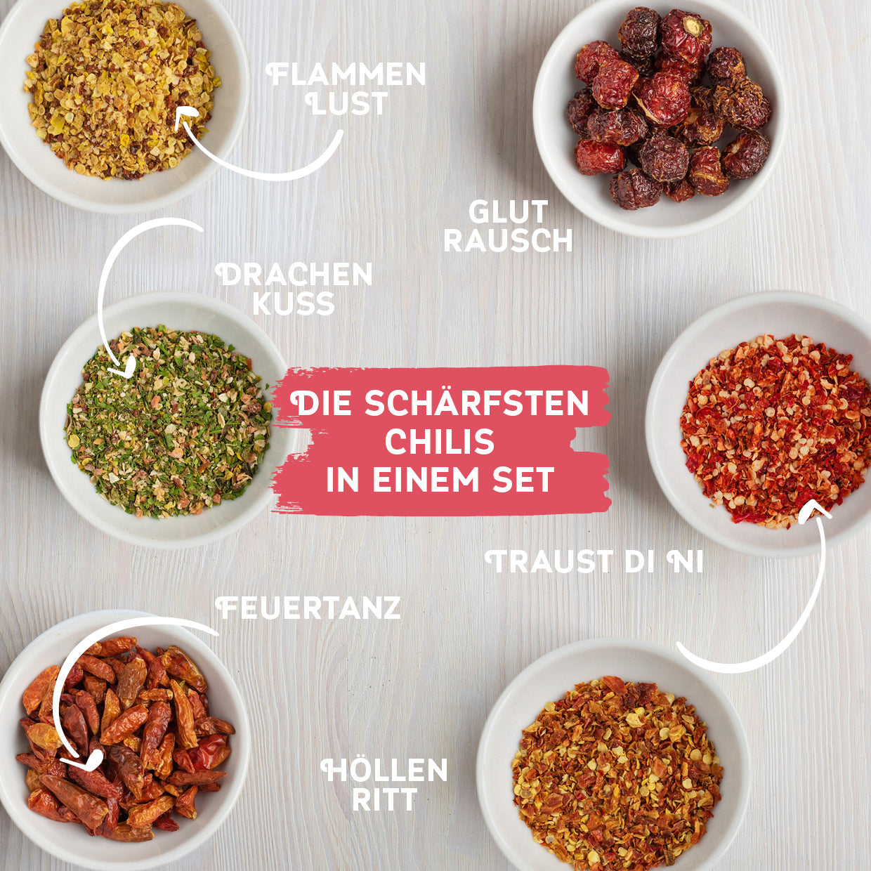 Mabura Chili Probierset – 6 Sorten von mild bis extrem scharf